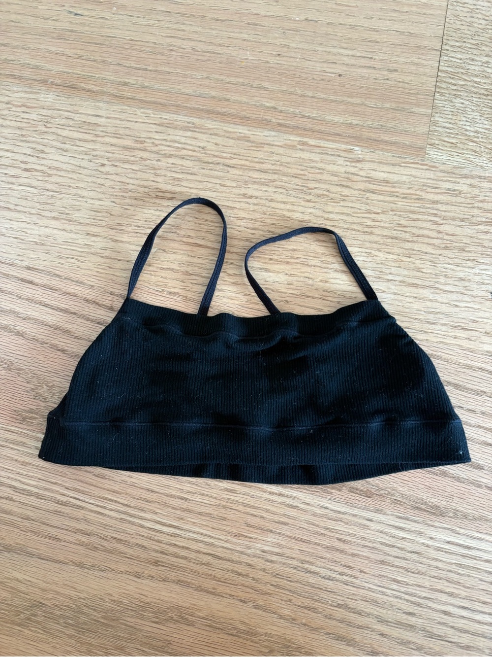 Tiger Mist Black Ribbed Seamless Crop Bralette